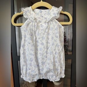 Edgehill collection newborn baby girl ruffle bubble romper floral pastel bow